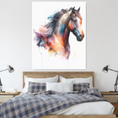 Paardenkop muurkunst canvas afdruk (Insitu (Slaapkamer))