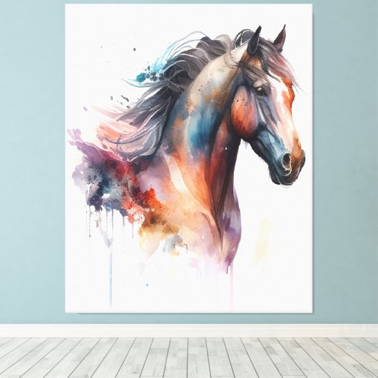Paardenkop muurkunst canvas afdruk (Insitu (Houten vloer))