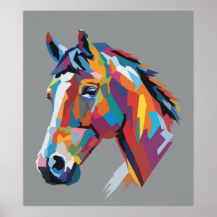 Paardenkop popart poster