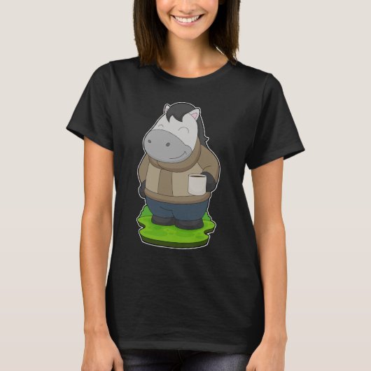 Paardenkopje koffie t-shirt (Voorkant)