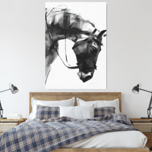 Paardenkracht in monochroom canvas afdruk