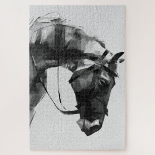 Paardenkracht in Monochroom Legpuzzel
