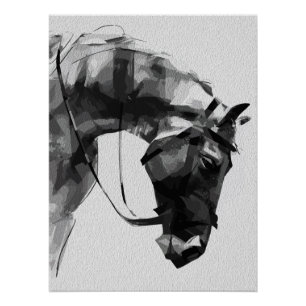 Paardenkracht in Monochroom Perfect Poster