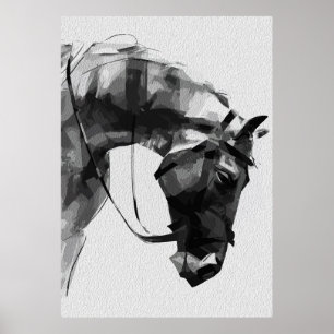 Paardenkracht in Monochroom Poster