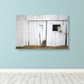Paardenkruk uit het raam canvas afdruk (Insitu (Houten vloer))