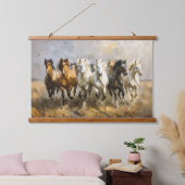 Paardenkudde Galloping Mustang Schilderij Hangend Wandkleed (Slaapkamer)