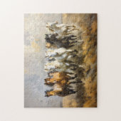 Paardenkudde Galloping Mustang Schilderij Legpuzzel (Verticaal)