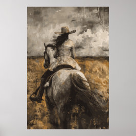 Paardenliefhebber Cowgirl Art Poster