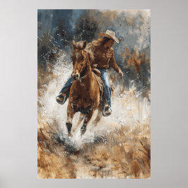Paardenliefhebber Cowgirl Art Poster