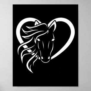 Paardenliefhebber Hart Paardrijden Western Cowgirl Poster