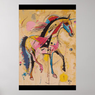 Paardenliefhebber Kadinsky Style Art Poster