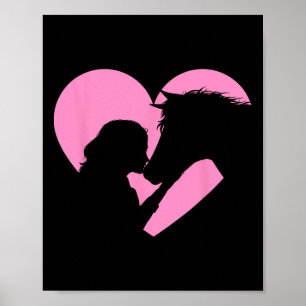 Paardenliefhebber - Meisje Kissing Horses Horseman Poster
