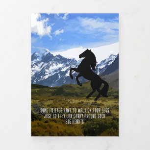 Paardenliefhebber Mijn paard is mijn grote hart Drieluik Wenskaart