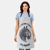 Paardenliefhebber Schets Beste Dierenvriendschap Schort (Gedragen)