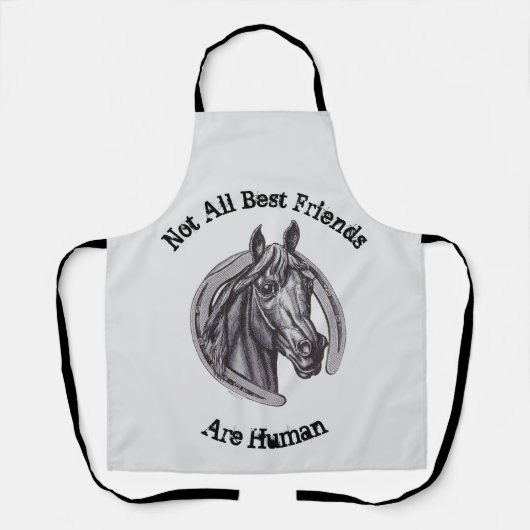 Paardenliefhebber Schets Beste Dierenvriendschap Schort (Voorkant)