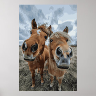 Paardenliefhebber Selfie Art Poster