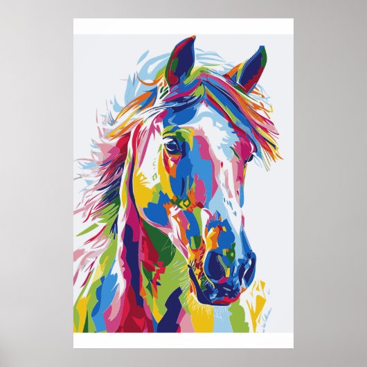 Paardenliefhebber Waterverf Art Poster (Voorkant)