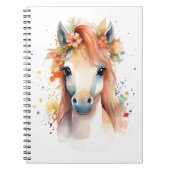 Paardenliefhebber Waterverf Illustratie Leuk Paard Notitieboek (Voorkant)