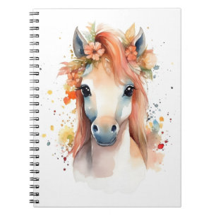 Paardenliefhebber Waterverf Illustratie Leuk Paard Notitieboek