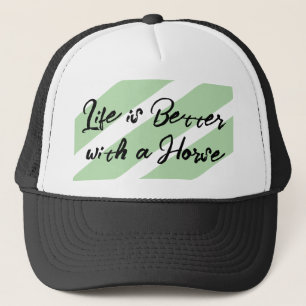 Paardenliefhebber wit groen trucker pet