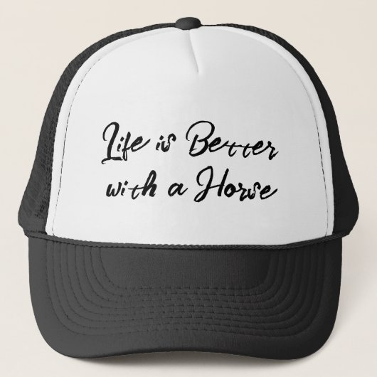 Paardenliefhebber wit zwart trucker pet (Voorkant)