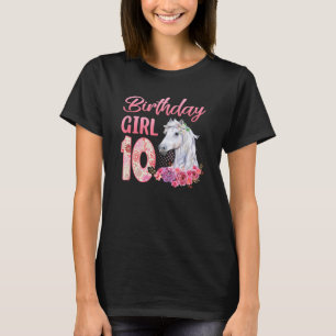 Paardenliefhebbers 10e verjaardag Meisje Schattige T-shirt