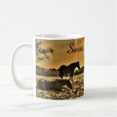Paardenliefhebbers gepersonaliseerd met naam Rusti Koffiemok (Links)