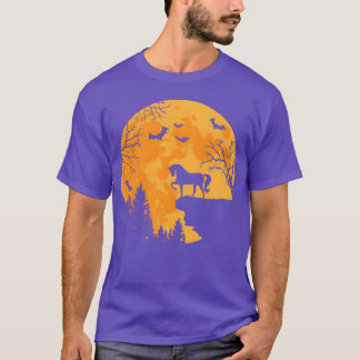 Paardenliefhebbers grappig paard en maan Halloween T-shirt