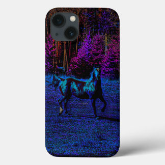 Paardenliefhebbers van paardenpaarden 's nachts iPhone 13 hoesje