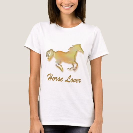 Paardenloop in goud t-shirt (Voorkant)