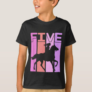 Paardenmeisje 5e verjaardag paardrijden 5 jaar oud t-shirt