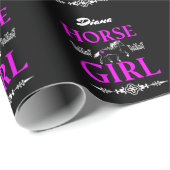 Paardenmeisje met naam cadeaupapier (Rol Hoek)