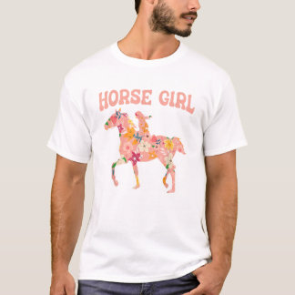 Paardenmeisje Paardrijden Paardenrenner Paarden Ho T-shirt