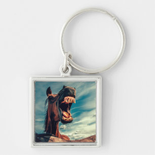 Paardenmond Teth Neigh Wild Horse Animal Sleutelhanger