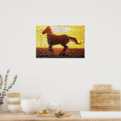 Paardenmontage mozaïekinklage poster (Keuken)