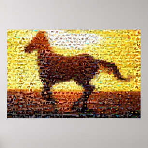 Paardenmontage mozaïekinklage poster