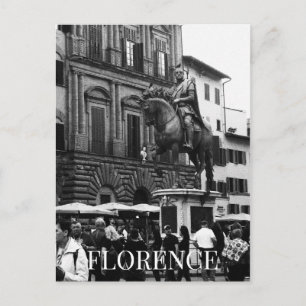 Paardenmonument van Cosimo Florence + Toeristen Briefkaart