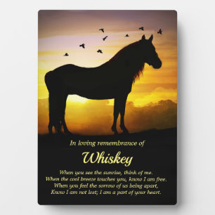 Paardennaam Verspreid Spiritueel gedicht Memorial Fotoplaat