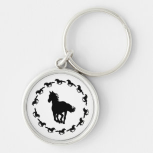 Paardenontwerp Silhouette Sleutelhanger