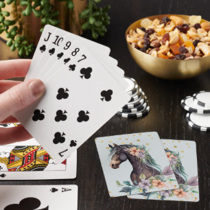Paardenontwerp speelkaarten