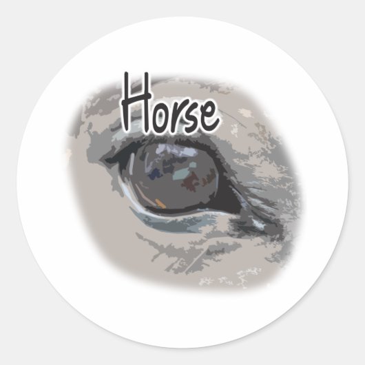 Paardenoog "Paard" Ronde Sticker (Voorkant)
