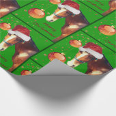 Paardenpaard Kerstmis Cadeaupapier (Hoek)