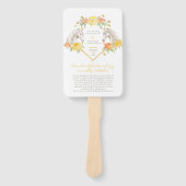 Paardenpaard roos waterverf bruiloft programma handwaaier (Voorkant)