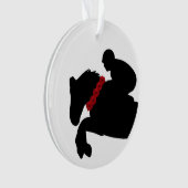 Paardenpaard Show Jumper Silhouet NAAM Rozen Ornament (voorkant)