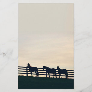 Paardenpaarden aan de Pasture Fence Briefpapier