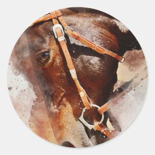 paardenpapier ronde sticker