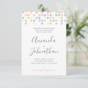 paardenparen met zoete haren WEDDING SHOWER pastel Kaart