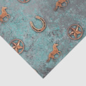 Paardenpatroon (blauw) tissuepapier (Detail)