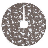 Paardenpatroon in Bruine Boomrok Kerstboom Rok (Voorkant)