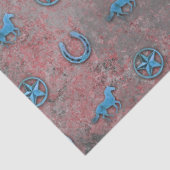 Paardenpatroon (rood, wit en blauw) tissuepapier (Detail)